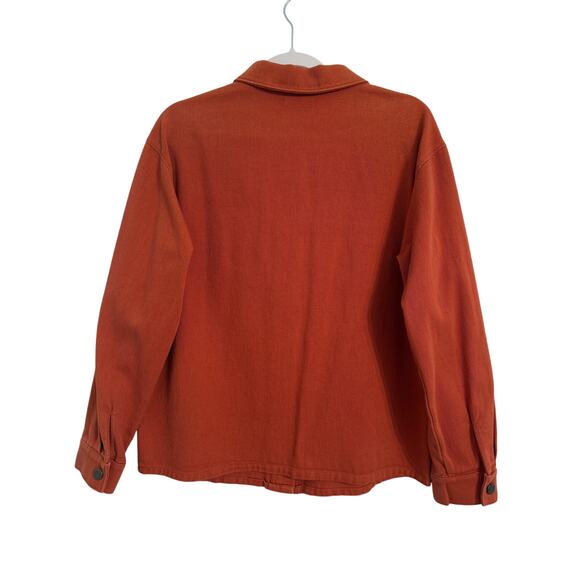 Mod Ref New Women's S Boho Oversized Canvas Quality Shacket Burnt Orange Fall - Picture 3 of 7